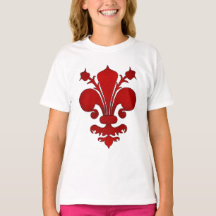 Dunkelrotes Liliensymbol T-Shirt