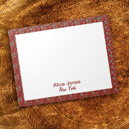 Dunkelrotes Muster braune natürliche Blume Notizblock