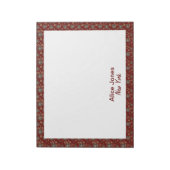 Dunkelrotes Muster braune natürliche Blume Notizblock (Rotiert)