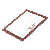 Dunkelrotes Muster braune natürliche Blume Notizblock (angewinkelt)