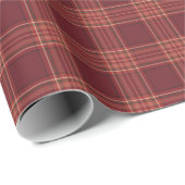 Dunkelrotes Tartan-Karo Geschenkpapier (Rolleneckpunkt)