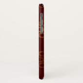 Dunkelrotes und GoldBlumen-Muster Case-Mate iPhone Hülle (Hinten/Links)