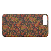 Dunkelrotes und goldenes Paisley-Muster Case-Mate iPhone Hülle (Rückseite (Horizontal))