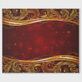 Dunkelrotes und Goldweihnachten Geschenkpapier (Flach)