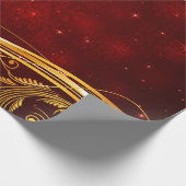 Dunkelrotes und Goldweihnachten Geschenkpapier (Ecke)