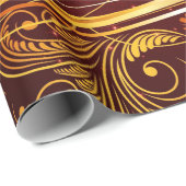 Dunkelrotes und Goldweihnachten Geschenkpapier (Rolleneckpunkt)