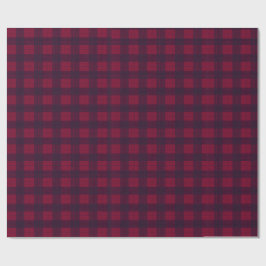 Dunkelrotes und marineblaues Tartan-Geschenkpapier Geschenkpapier