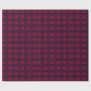 Dunkelrotes und marineblaues Tartan-Geschenkpapier Geschenkpapier