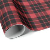 Dunkelrotes und schwarzes Kariertes Schleifpapier Geschenkpapier (Rolleneckpunkt)