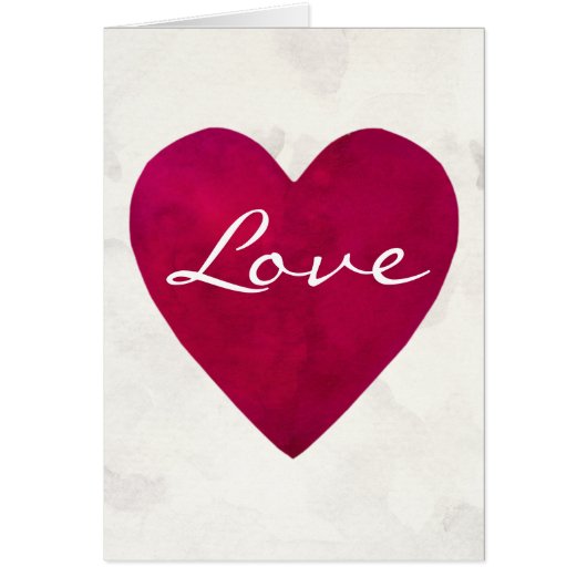 Dunkelrotes Watercolor-Liebe-Herz (Vorne)