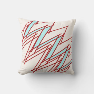 Dunkelrotes Zickzack Aqua-Blitz-Design Kissen