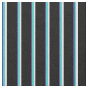 Dunkelschiefer Blau, Türkis, Lavendel und Schwarz Stoff