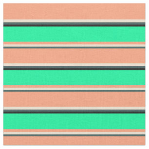 Dunkelschiefer grau, Beige, Lachslachs, grün, schw Stoff