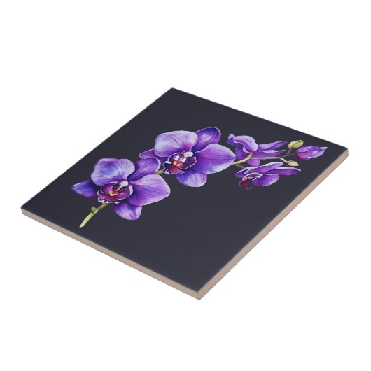 Dunkelschiefer grau, Lila Orchid Keramik Tile Fliese (Seite)