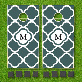 Dunkelschiefer-Monogramm Graue und weiße Quatrefol