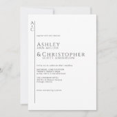 Dunkelschiefer-Monogramm-Hochzeit Einladung (Vorderseite)