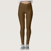 Dunkelschokoladenbraun in fester Farbe Leggings (Vorderseite)