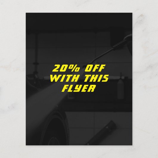 Dunkelschwarze Autowäsche Flyer (Hinten)