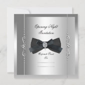 Dunkelschwarze Krawatte Einladung (Rückseite)