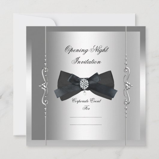Dunkelschwarze Krawatte Einladung (Rückseite)