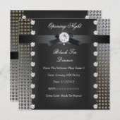 Dunkelschwarze Krawatte, formschönes Schwarzes Sil Einladung (Vorne/Hinten)