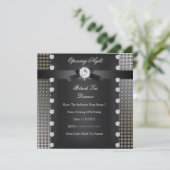 Dunkelschwarze Krawatte, formschönes Schwarzes Sil Einladung (Stehend Vorderseite)