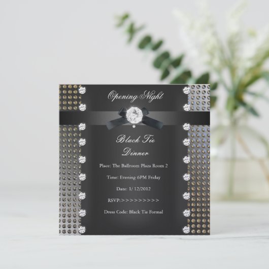 Dunkelschwarze Krawatte, formschönes Schwarzes Sil Einladung (Stehend Vorderseite)