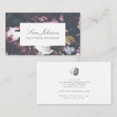 Dunkelschwarze Moody Vintag Floral Visitenkarte (Vorne/Hinten)