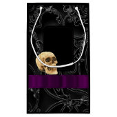 Dunkelschwarzer Gothic-Schädel Kleine Geschenktüte (Rückseite)