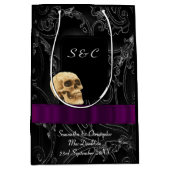 Dunkelschwarzer Gothic-Schädel Mittlere Geschenktüte (Vorderseite)