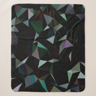 Dunkelschwarzes Dreieck-Mosaikmuster. Geometrische Sherpadecke