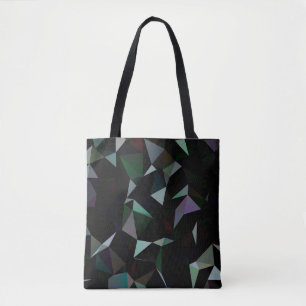 Dunkelschwarzes Dreieck-Mosaikmuster. Geometrische Tasche