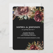 Dunkelschwarzes rustikales Blumenpaar Foto Hochzei Save The Date (Rückseite)