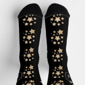 Dunkelstars-Muster für Gold-Glitzer, schwarz, Mono Socken (Oben)