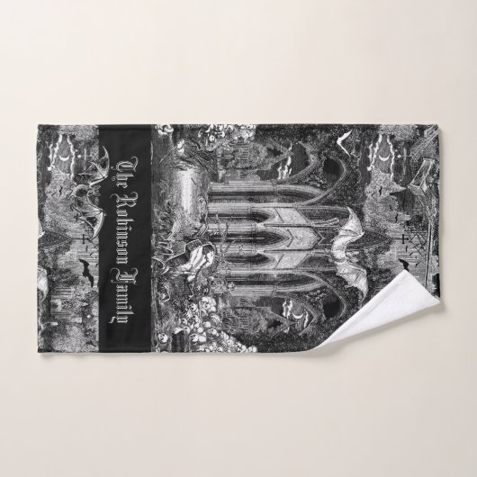 Dunkelste Gothic Vampires Crypt Graves Bats Goth Badhandtuch Set (Handtuch)