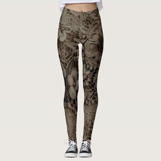 "Dunkelste Nacht Vintage Spitze" Leggings (Vorderseite)