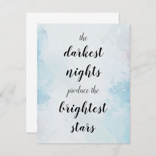 Dunkelste Nächte produzieren die hellsten Sterne (Vorne/Hinten)