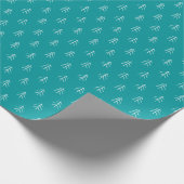 Dunkeltürkis | Modernes Baummuster Geschenkpapier (Ecke)