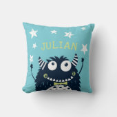 Dunkeltürkis | Personalisiertes Monster Kissen (Vorderseite)