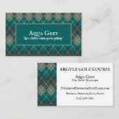 Dunkeltürkis und graue Preppy-Raute Visitenkarte (Vorne/Hinten)