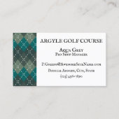 Dunkeltürkis und graue Preppy-Raute Visitenkarte (Rückseite)