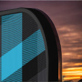 Dunkeltürkis und Kariertes Buffalo-Monogramm Pickleball Schläger