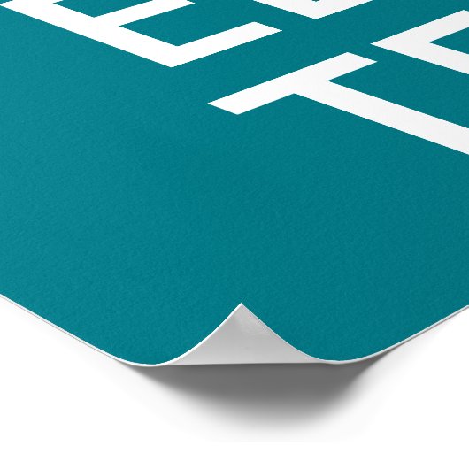 Dunkeltürkisfarben Behalte Beruhigung und Text bea Poster (Ecke)