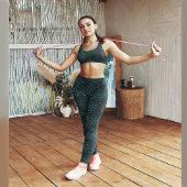 Dunkeltürkisfarbene, wirbelförmige Leggings