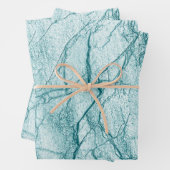Dunkeltürkisfarbener Marmorlook Geschenkpapier Set (Beispiel)