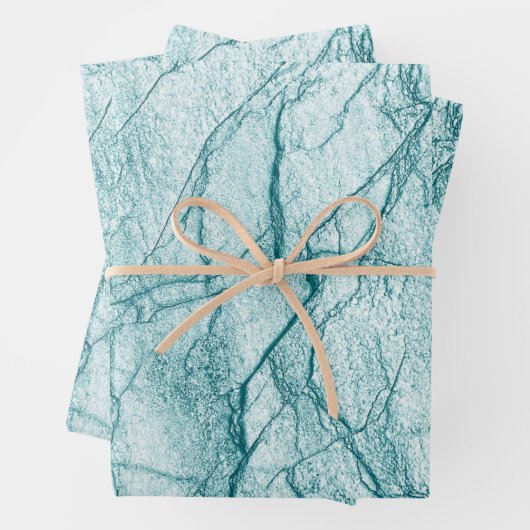 Dunkeltürkisfarbener Marmorlook Geschenkpapier Set (Beispiel)