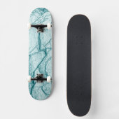 Dunkeltürkisfarbener Marmorlook Skateboard (Vorderseite)