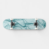 Dunkeltürkisfarbener Marmorlook Skateboard (Horizontal)