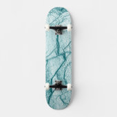 Dunkeltürkisfarbener Marmorlook Skateboard (Vorderseite)