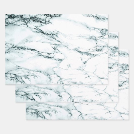 Dunkeltürkisfarbener Venenmarmor Geschenkpapier Set (Set)